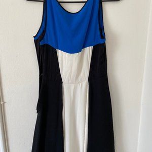 Express Black/White/Blue Dress
